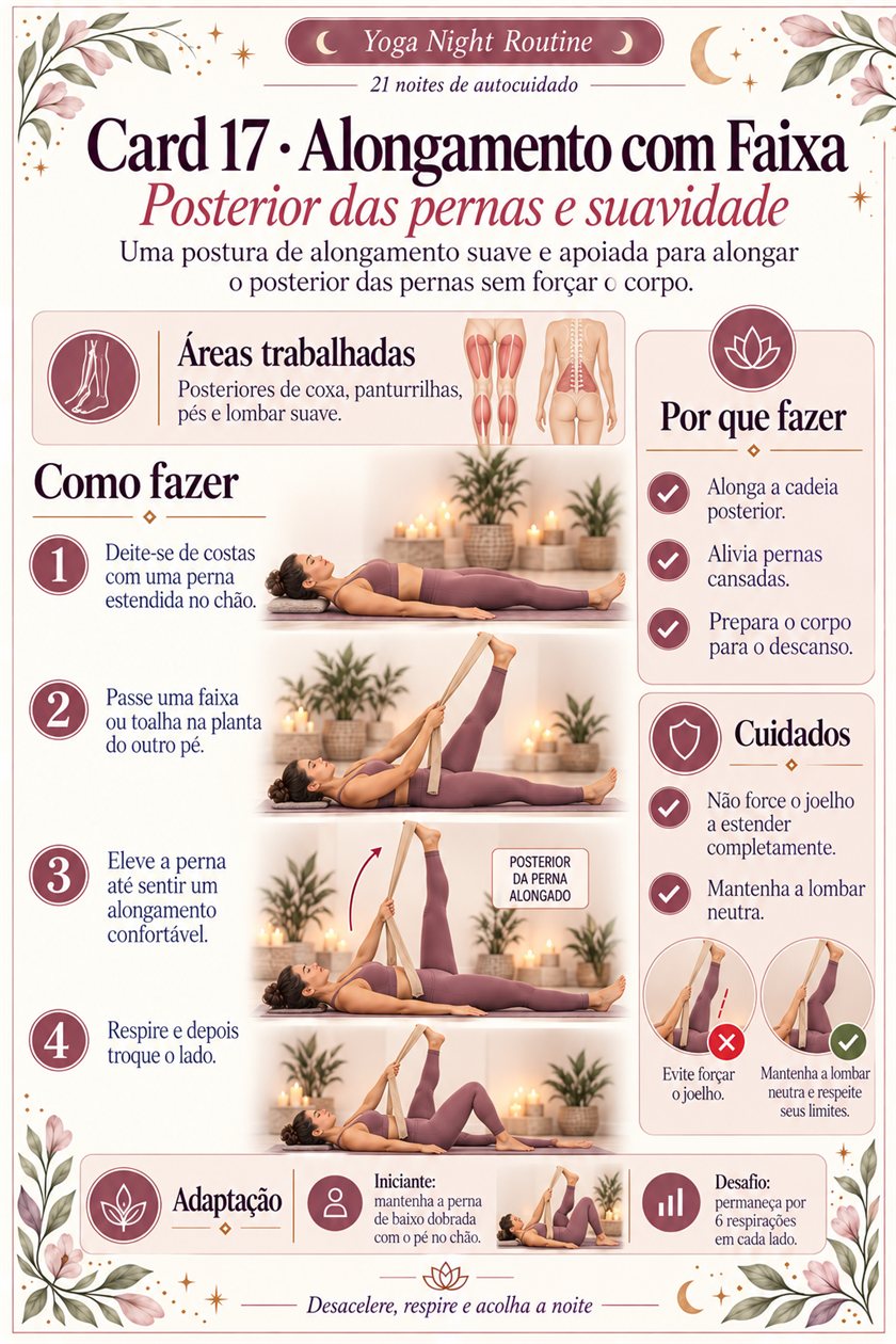 Página ilustrada do Yoga Night Routine — amostra 1