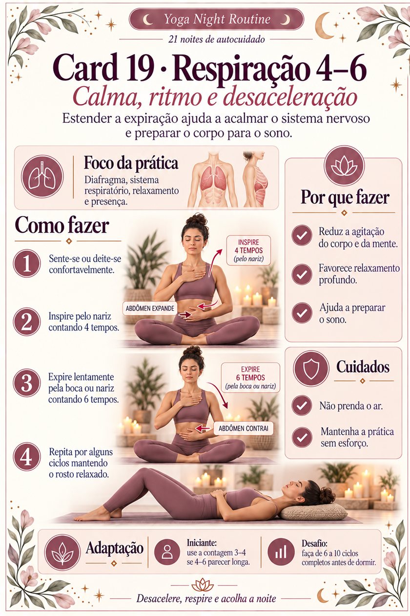 Página ilustrada do Yoga Night Routine — amostra 2