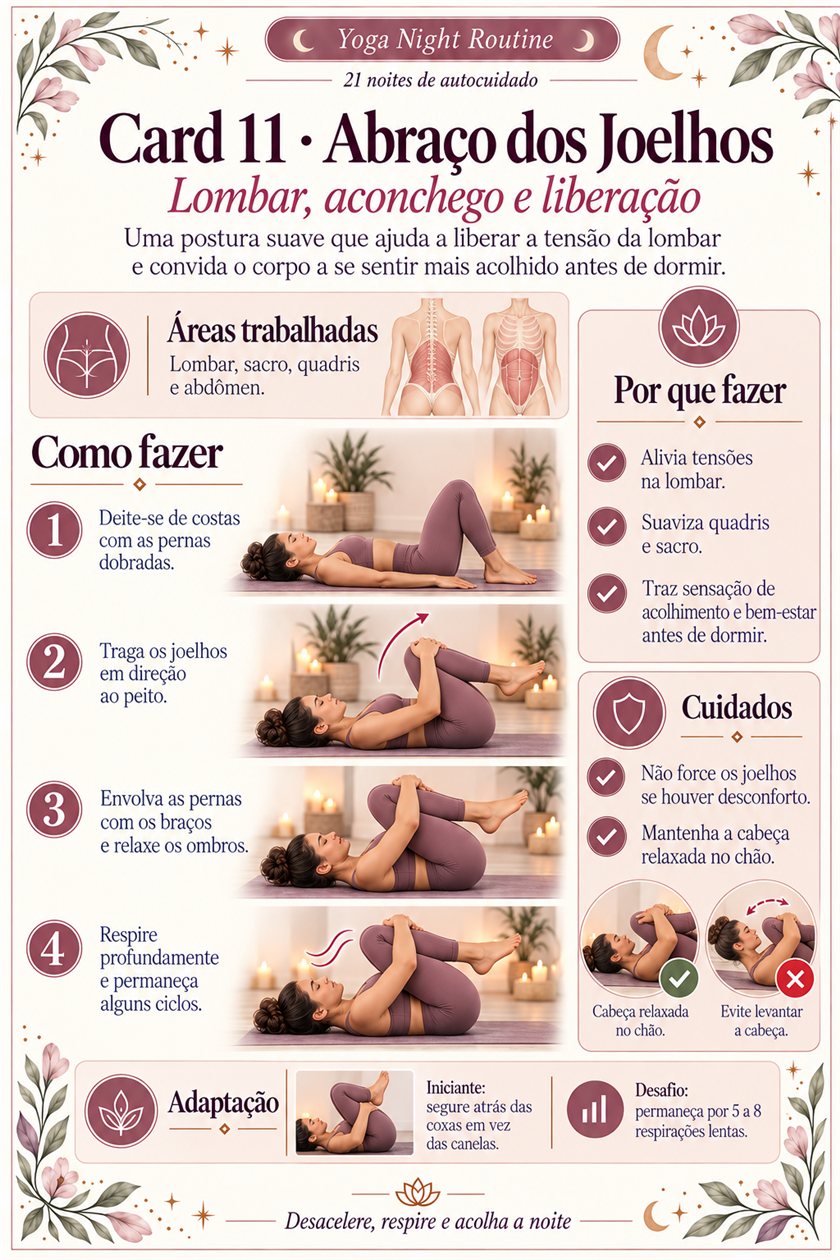 Página ilustrada do Yoga Night Routine — amostra 3