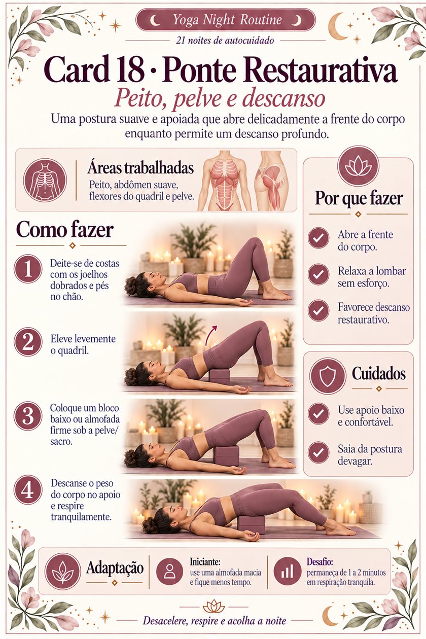 Página ilustrada do Yoga Night Routine — amostra 5