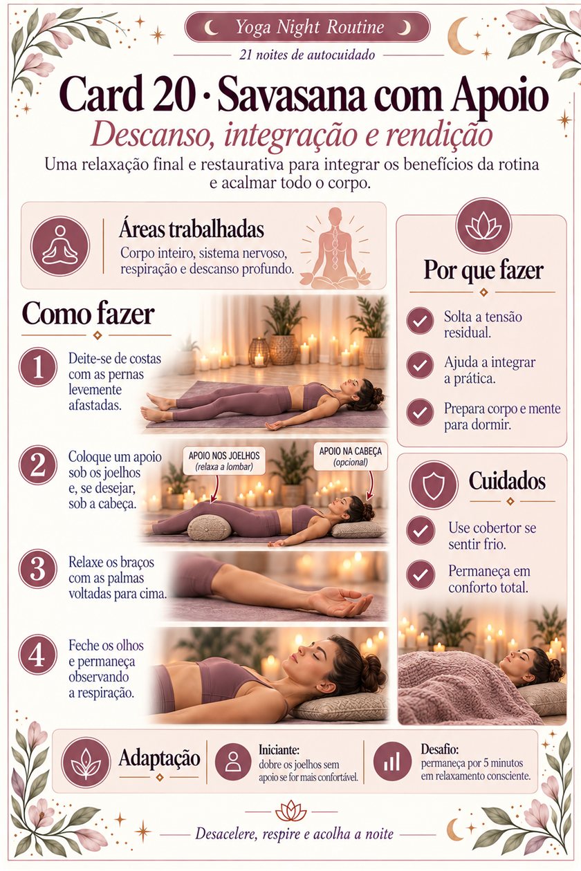 Página ilustrada do Yoga Night Routine — amostra 6