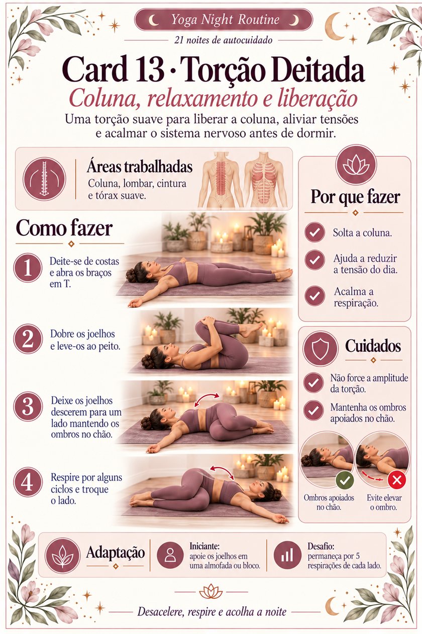 Página ilustrada do Yoga Night Routine — amostra 8